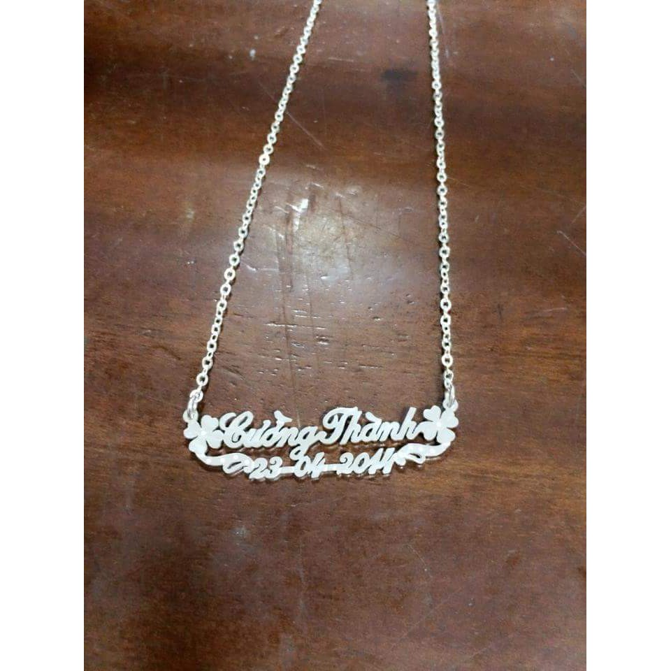 DÂY CHUYỀN MẶT CHỮ BẠC TA KHẮC TÊN THEO YÊU CẦU