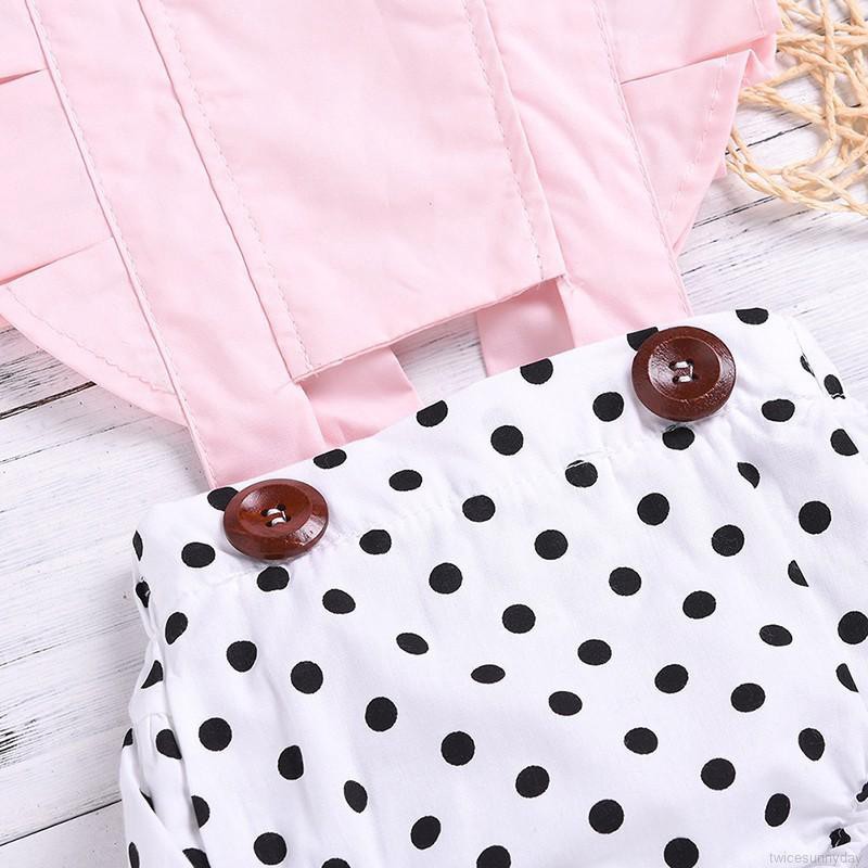 Bộ jumpsuit màu hồng xinh xắn cho bé gái