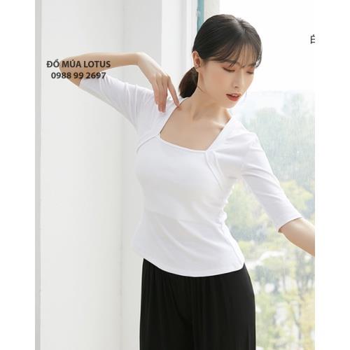 Áo tập múa cổ trang, múa hiện đại, nhảy, tập yoga tay lỡ cổ vuông  Đồ Múa Lotus