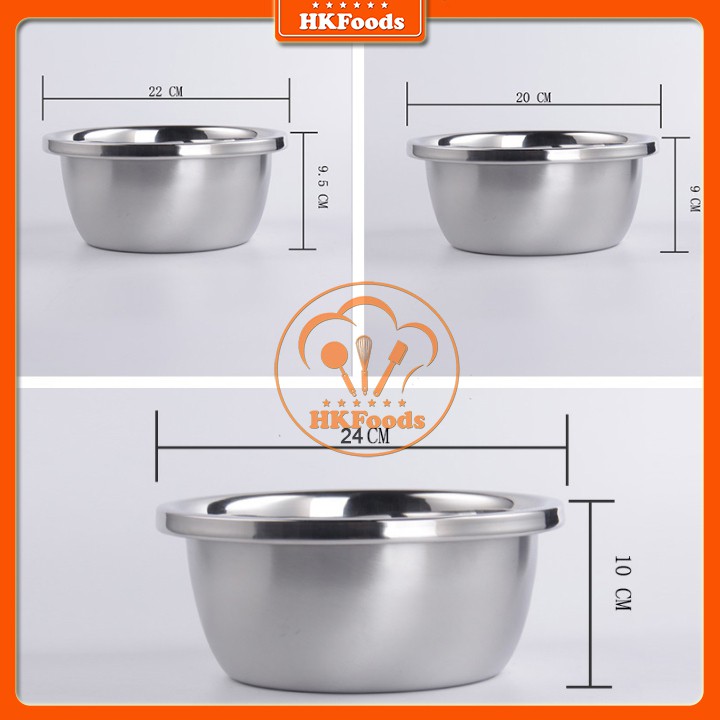 Tô trộn inox / Âu trộn Inox đế phẳng 20-22-24cm