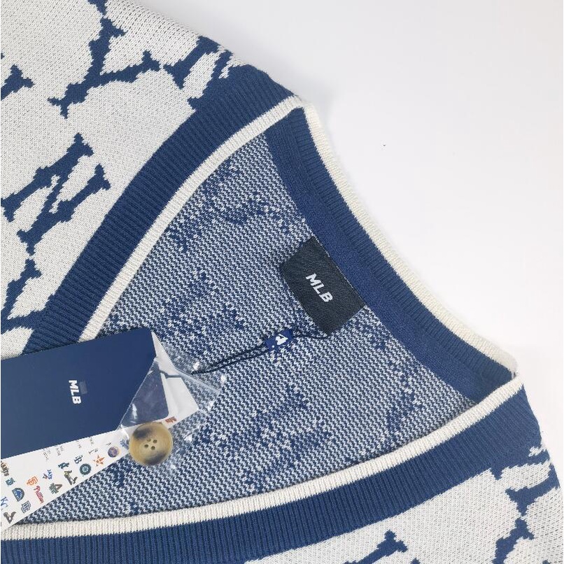 ❤❀  ❤ Mlb Áo Khoác Cardigan Tay Dài Cổ Chữ V Thêu Chữ Thời Trang