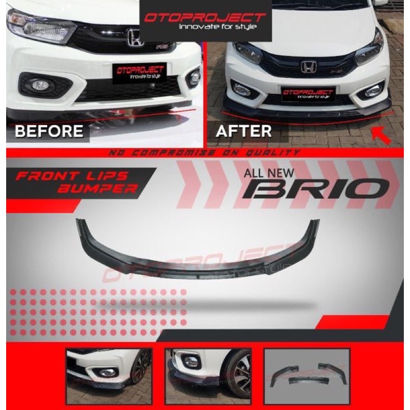 Líp cản trước Honda brio đen mờ