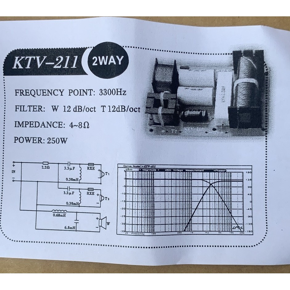 [Mã ELHACE giảm 4% đơn 300K] PHÂN TẦN KTV 211 NHẬP KHẨU- DÙNG CHO 1 BASS 2 TREBLE - GIÁ 2 MẠCH