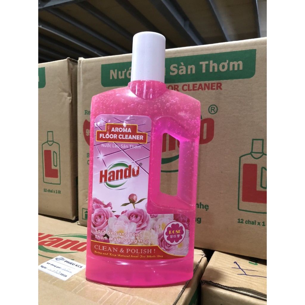 Nước Lau Sàn Đậm Đặc Siêu Sạch Hando 1L Hương Hồng