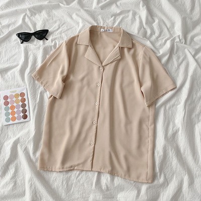 Áo sơ mi voan cổ bẻ basic ver3 ulzzang 8134