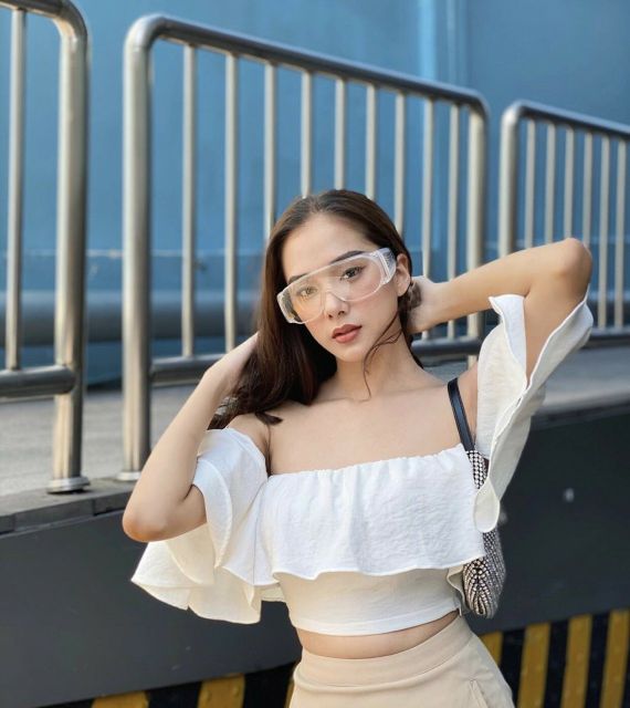 [Mã FAMAYWA giảm 10K đơn 50K] Áo bẹt vai croptop vải voan dày mịn kèm hình thật 100% | BigBuy360 - bigbuy360.vn