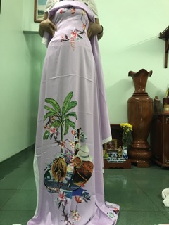 Vải lụa vân gỗ in3d