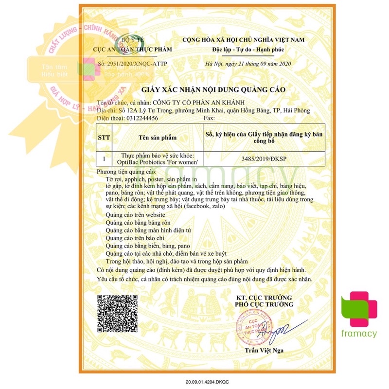 Men vi sinh Optibac tím Optibac Probiotics For Women 30v/90v, UK Anh Quốc