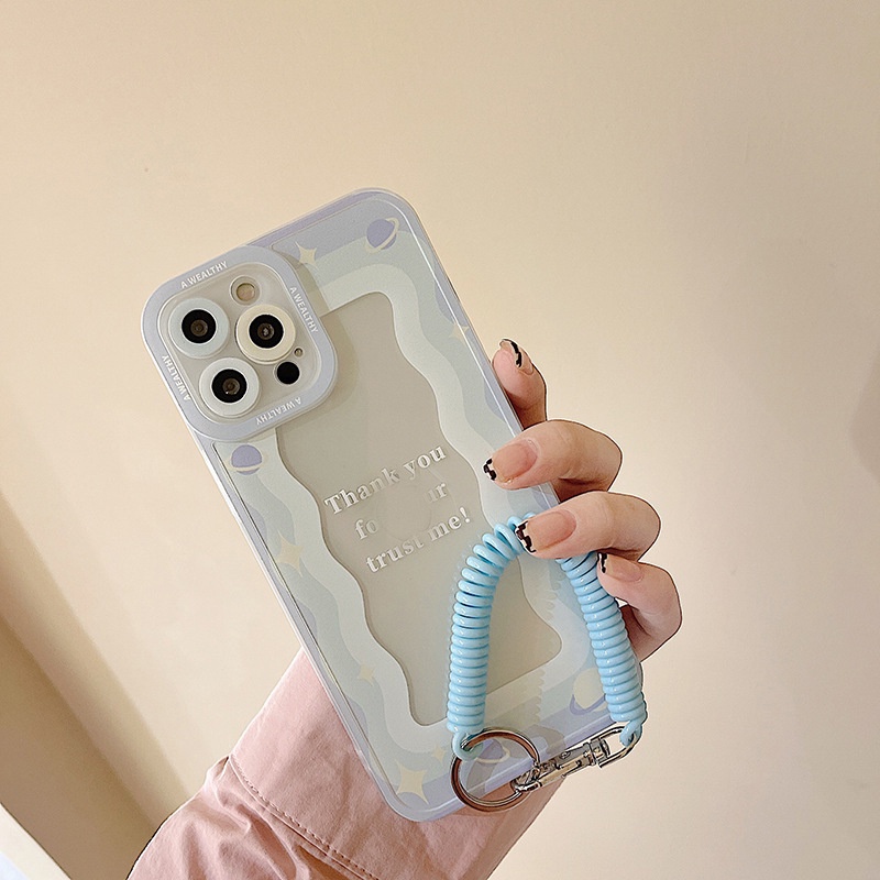 Ốp lưng iphone ốp Điện Thoại Trong Suốt Hình Hành Tinh Có Dây Đeo Cho iPhone 14 13 12 11 PROMAX XS XR XSMAX SE2020