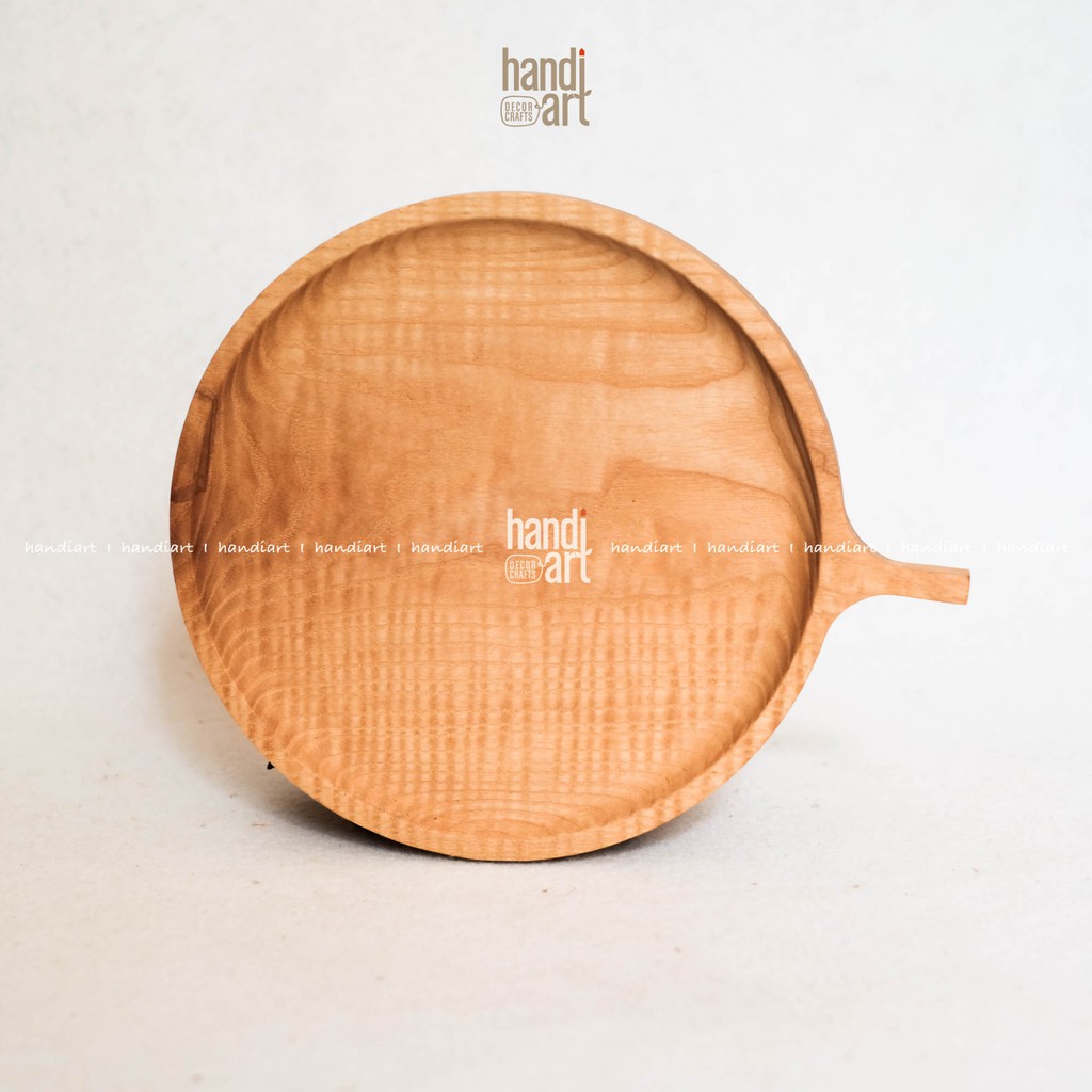 Khay gỗ tròn tay cầm, Khay gỗ tần bì, woodentray