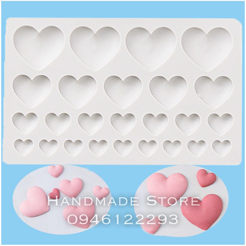 Khuôn trái tim làm bánh, tạo hình đất sét