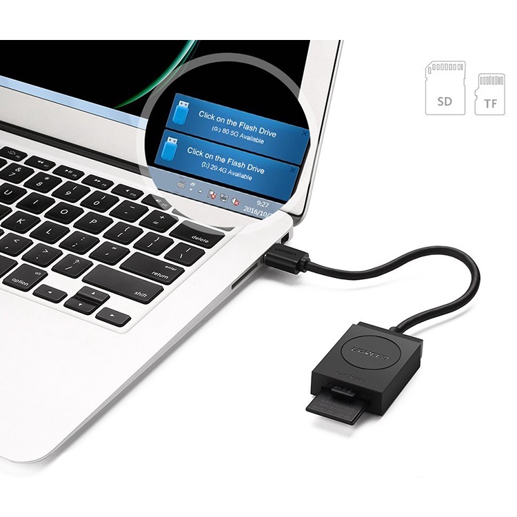 Đầu đọc thẻ nhớ MicroSD/TF chuẩn USB 3.0 Ugreen 20250 - Bảo hành chính hãng 18 tháng