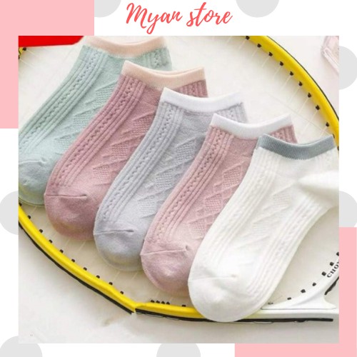 Tất nư cổ thấp, vớ cổ viền chất liệu mềm mại, thấm hút mồ hôi - Myan Store