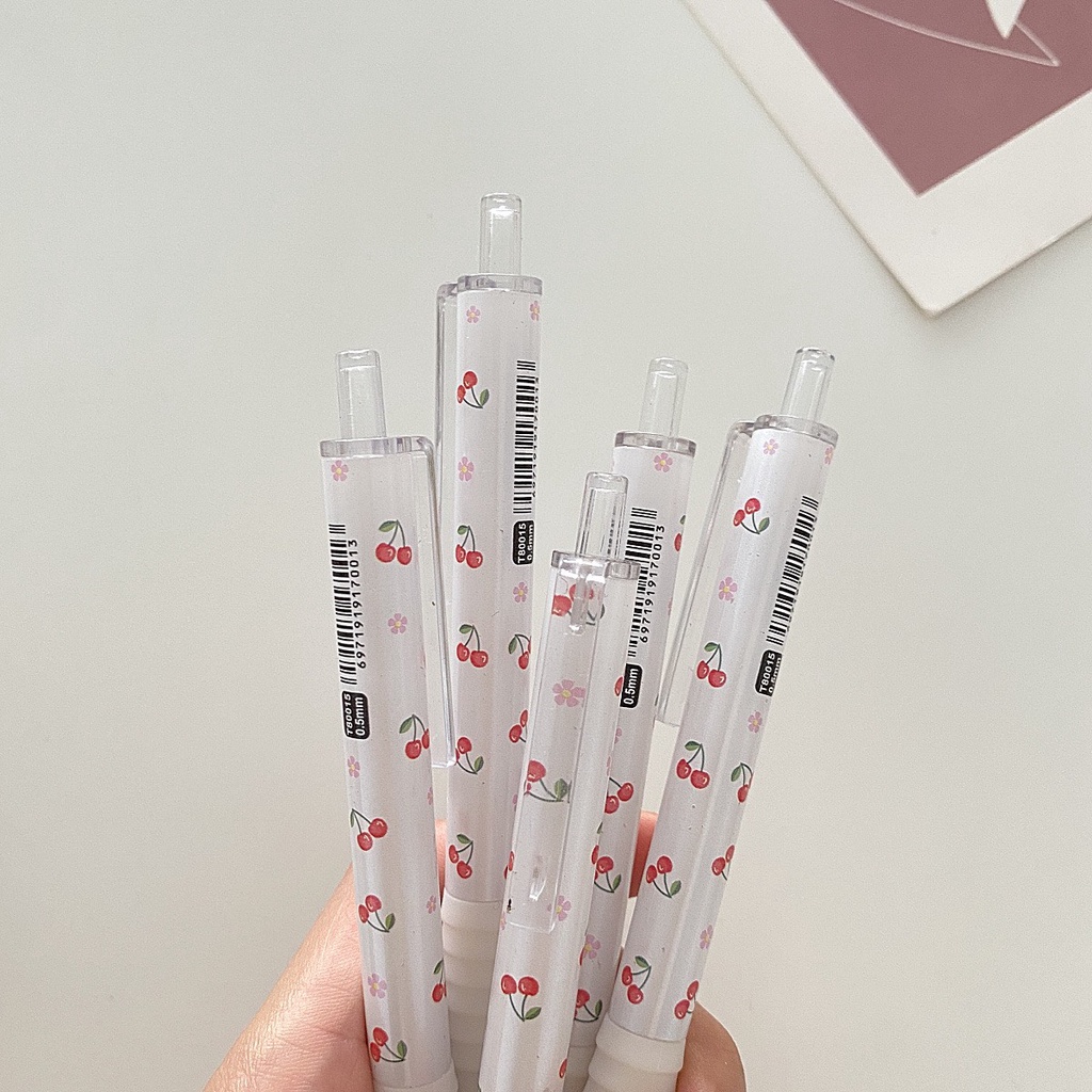 Bút Gel Kim Đen Cherry Hàn Quốc Ngòi 0.5mm - Tiệm Ngựa Gỗ
