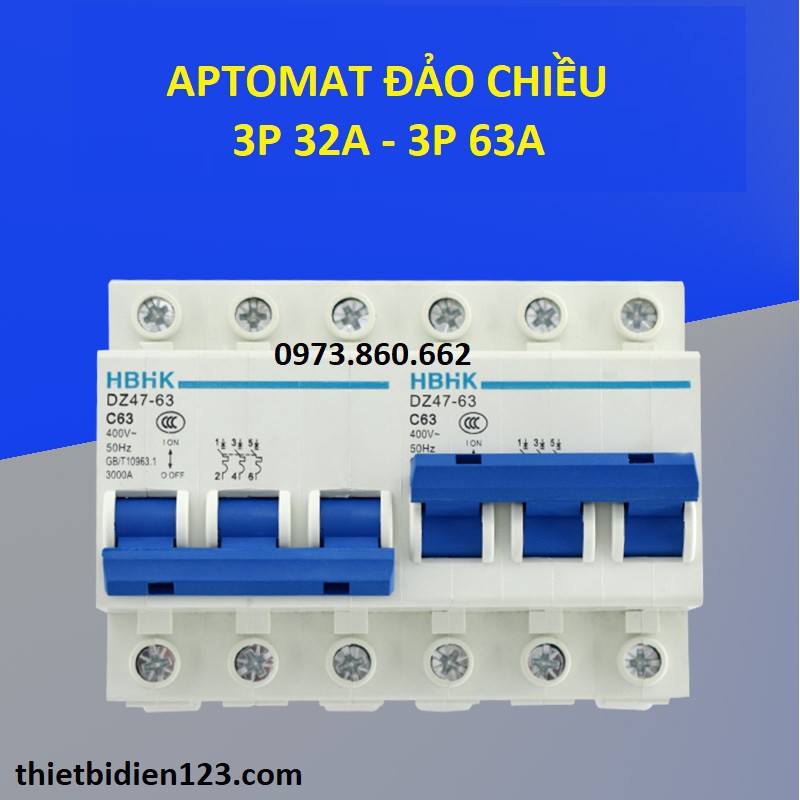 Cầu dao đảo chiều 3 pha - Aptomat đảo chiều 3P 32A - 63A