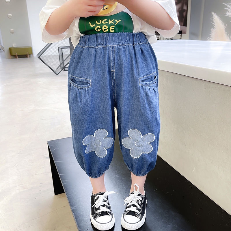 Quần Jeans Lửng Chống Muỗi Thời Trang Cho Bé Gái