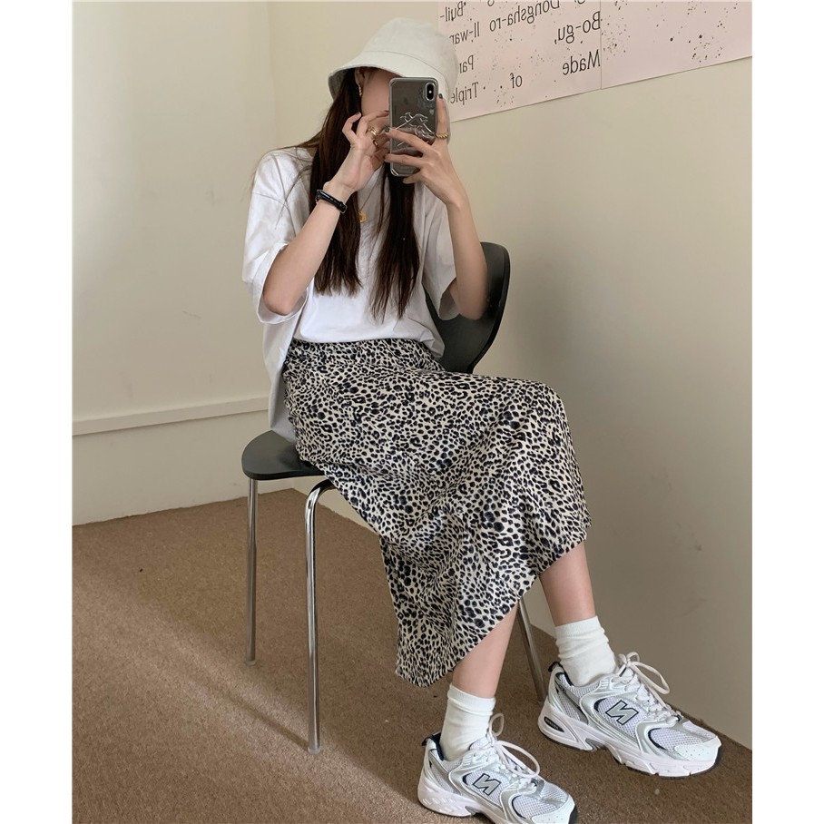 ❤️ FREESHIP❤️ Chân váy chữ A lưng cao xẻ tà da báo phong cách Ulzzang Hàn Quốc | BigBuy360 - bigbuy360.vn