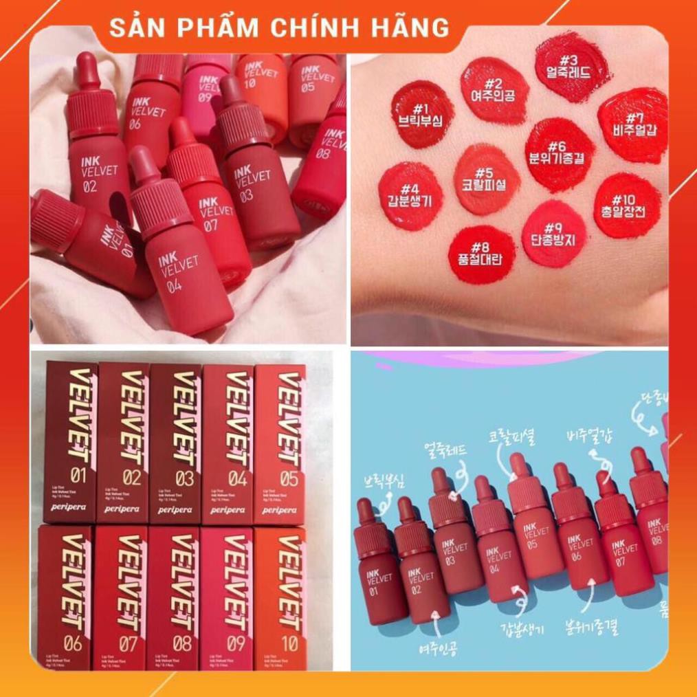 [2019-Đủ màu] Son kem lì Ink Velvet mẫu mới 2019, Son kem lì Peripera Peri's Ink Velvet