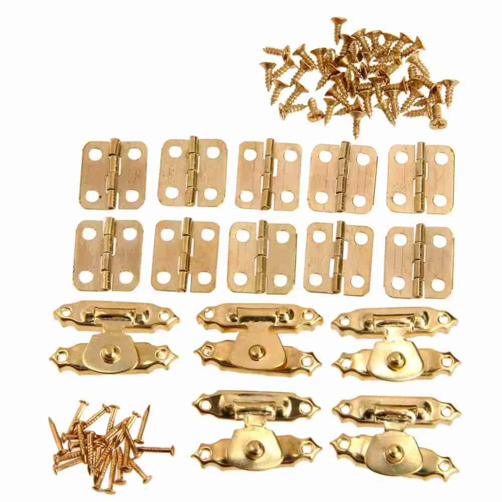 WTTLE 30 Pcs Angle Hinges Antique Cupboard Invisible Jewelry Case Support