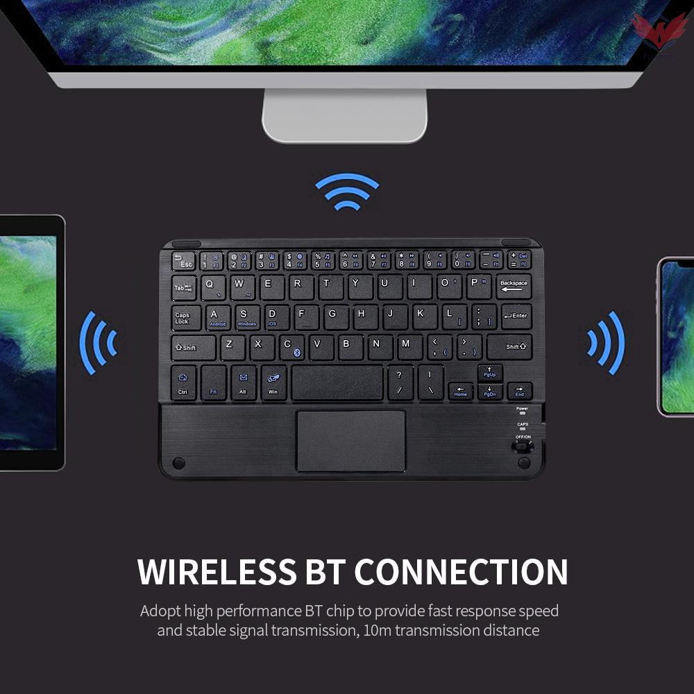 Bàn Phím Không Dây Fir Bt 3.0 59 Phím Mini Siêu Mỏng Hỗ Trợ Cảm Ứng Cho Laptop / Máy Tính Bảng Android / Windows / Ios Đen