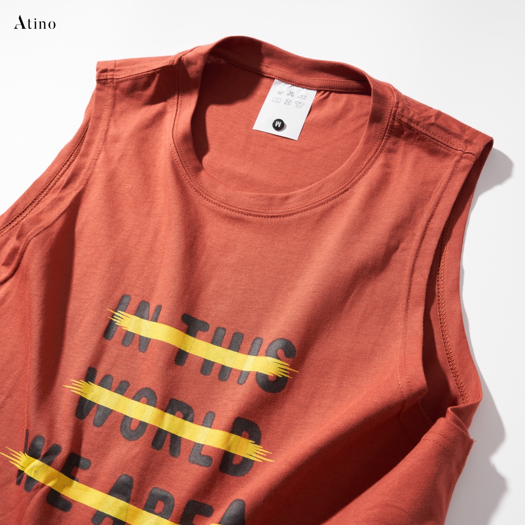 Áo Tank Top Nam WORLD ATINO Chất Cotton Thoáng Mát form Regular TT1109