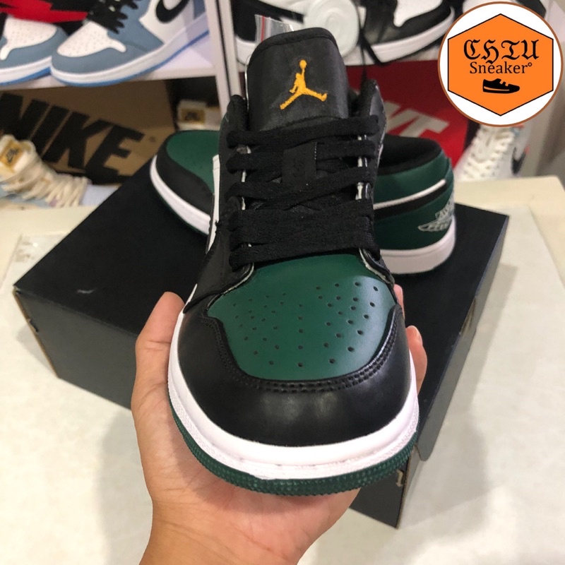 Giày Sneaker nam nữ Jordan cổ thấp xanh lá Green black phiên bản caocấp giày nam nữ jd1 cổ thấp xanh lá