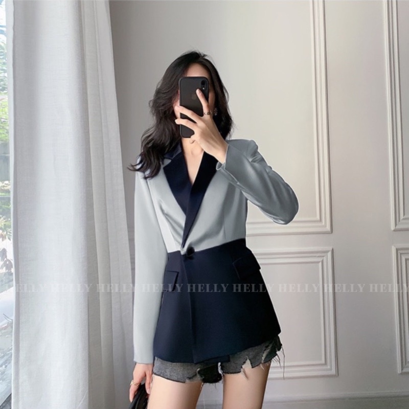 BLAZER LỤA MANGO PHỐI MÀU