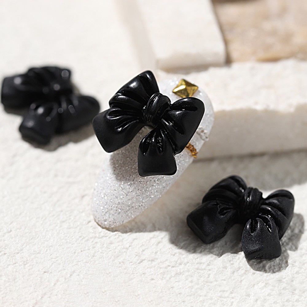 Bộ 8 Phụ Kiện Trang Trí Móng Tay Hình Nơ 3D Phong Cách Châu Âu Cổ Điển