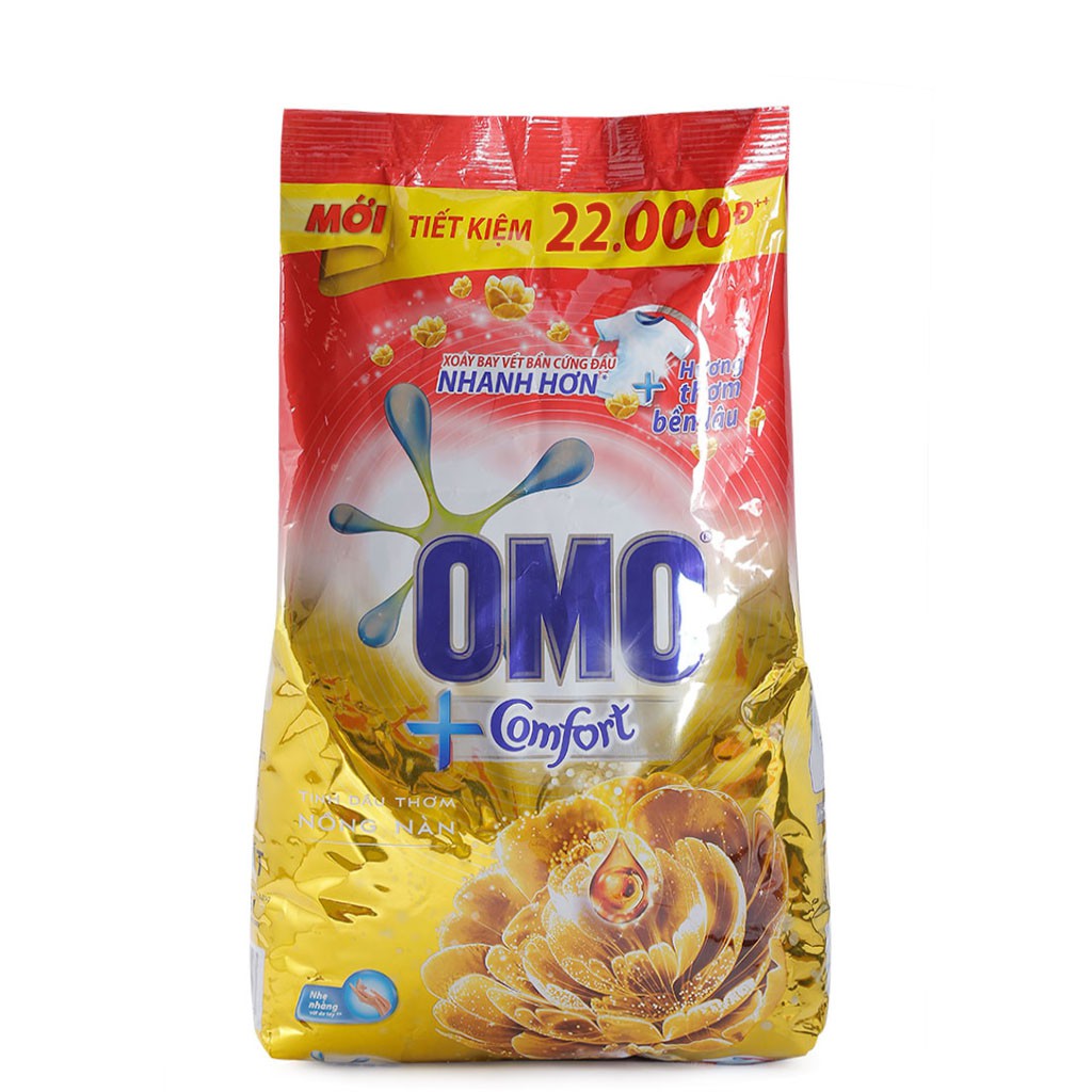 Bột Giặt Omo Comfort Tinh Dầu Thơm Nồng Nàn Túi 2,6kg (Xoáy Bay Vết Bẩn Cứng Đầu Nhanh Hơn, Hương Thơm Bền Lâu)