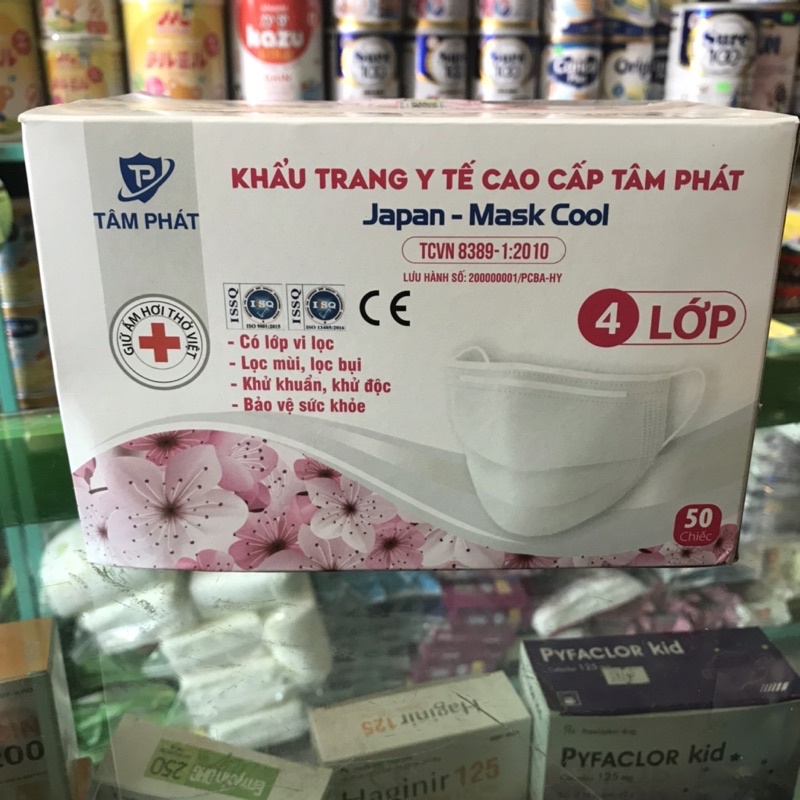 Khẩu trang y tế 4 lớp Tâm Phát, có giấy lọc kháng khuẩn