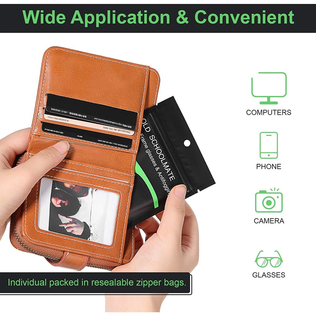 Khăn Lau Mắt Kính Vải Da Lộn Sợi Nhỏ Chống Ẩm Chống Sương Mù Tái Sử Dụng Được