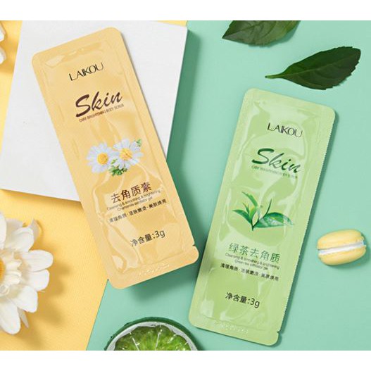 Set 2 gói Chiết Xuất Hoa Cúc Trà Xanh -  Tẩy Tế Bào Chết Body Laikou