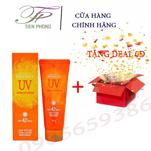 Kem chống nắng Deoproce UV Sunblock Cream SPF 42 PA++ HÔP 100G