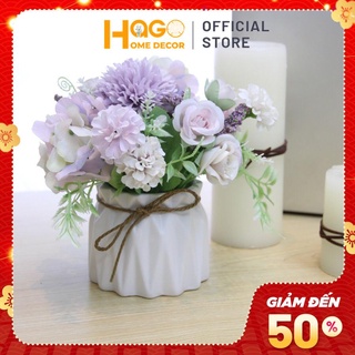 Lọ hoa mini để bàn mix hoa trang trí màu patel siêu xinh