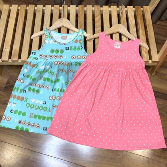 (Thanh lý sz 20-33 kg) Váy cotton xuất dư sát nách size Đại màu ngẫu nhiên