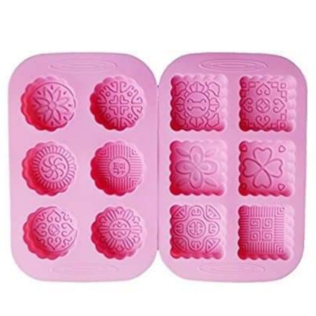 Khuôn silicone 6 bánh mẫu trung thu.