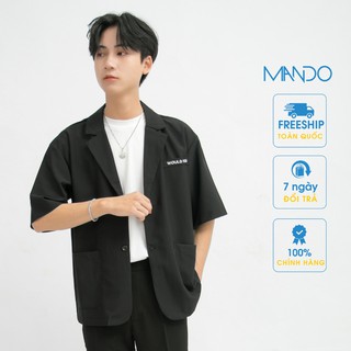 Áo Blazer Nam Tay Lỡ MANDO Form Rộng Kiểu Dáng Thời Trang Hàn Quốc Basic Họa Tiết Thêu Would You AVH002