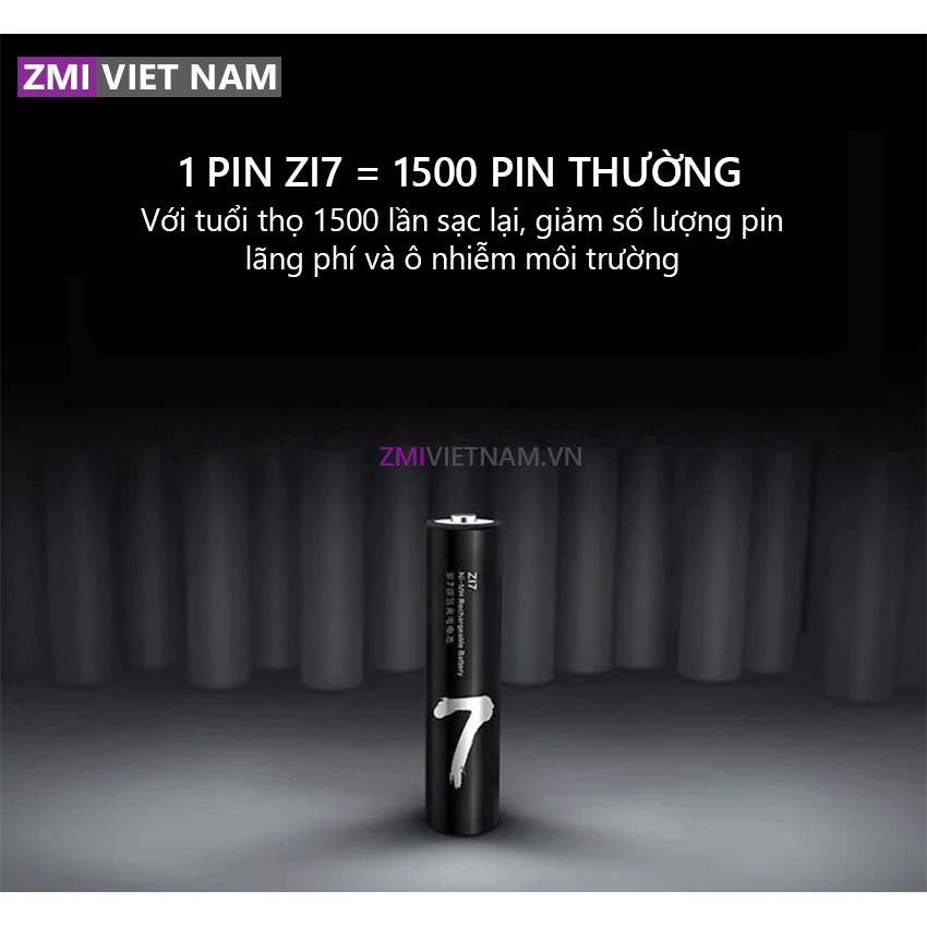 [ ZMI VIỆT NAM ] Bộ Pin Sạc Lại ZMI AA711 (4 viên AAA) |Bảo Hành 1 Tháng