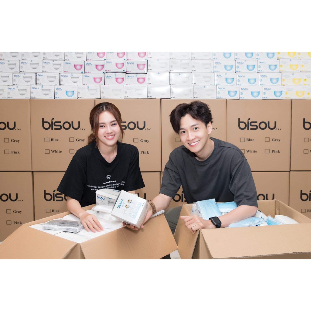[CHÍNH HÃNG] KHẨU TRANG Y TẾ 4 LỚP KHÁNG KHUẨN BISOU - Hộp 50 cái chia 5 bịch | BigBuy360 - bigbuy360.vn