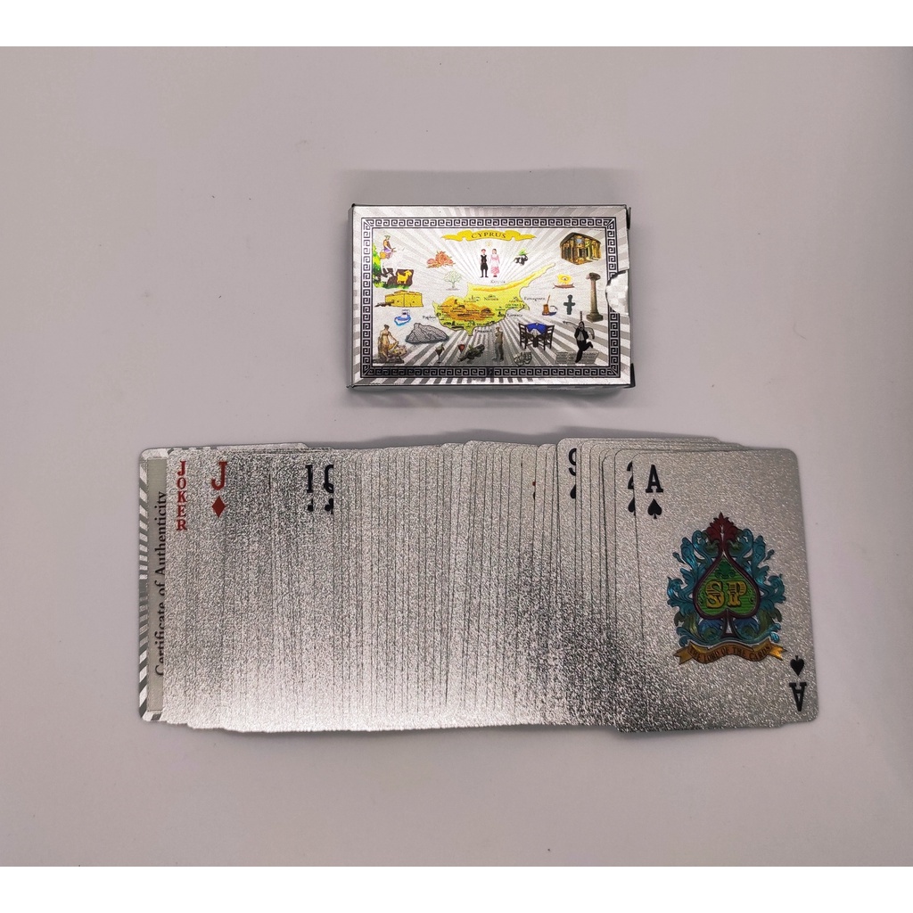 BN 26 , Bộ bài tây nhựa mã màu vàng và bạc hàng cao cấp chống nước 100% Plastic