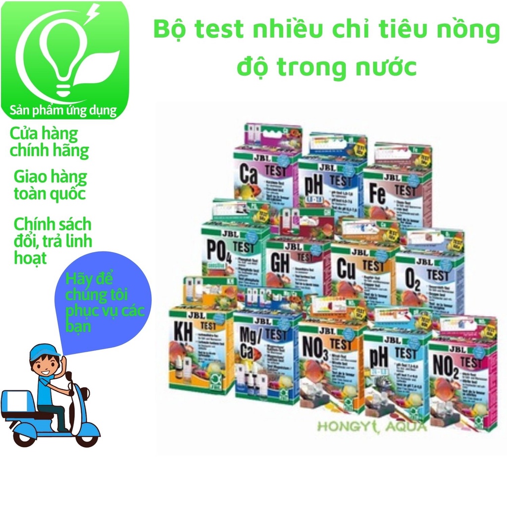 Bộ test nhiều chỉ tiêu nồng độ trong nước gồm Oxy,Mg&Ca,Phèn Fe,Kali Dùng trong thủy sinh, thủy sản, ao nuôi Của Đức