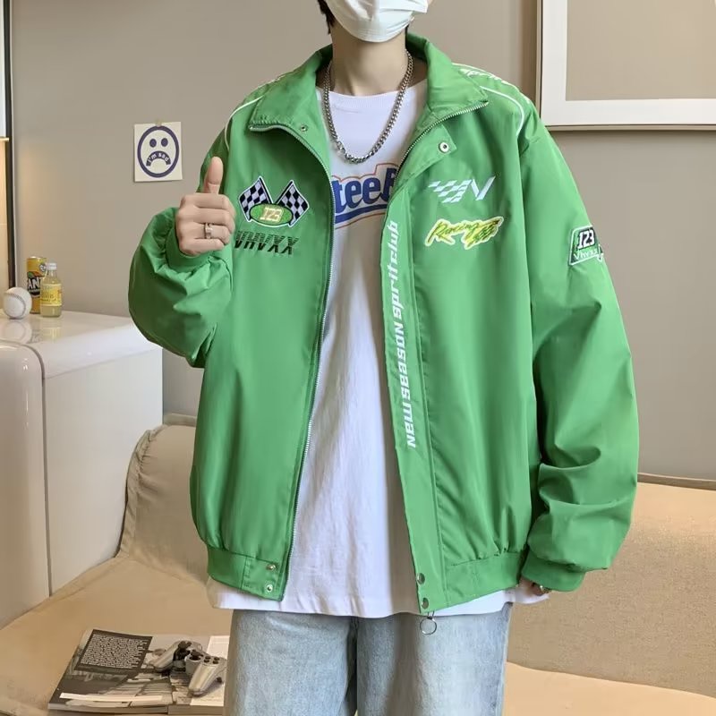 Áo Khoác nam Form Rộng Phong Cách Vintage Hàn Quốc Cho Cặp Đôi áo khoác bomber nữ áo khoác dây kéo áo varsity jacket nam