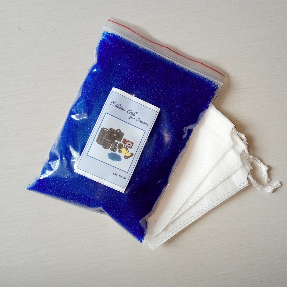 Hạt Hút Ẩm Xanh 500gram Cho Máy Ảnh Kèm Túi Đựng