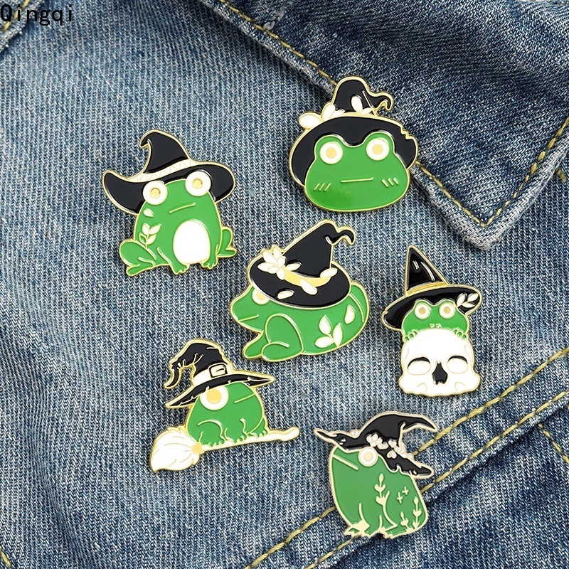 Ghim cài áo MISS ZOE hình chú ếch đội nón phù thuỷ dễ thương