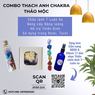 ❤ 💛 💚 💙 💜 combo set đá thạch anh chakra 7 màu mixed thảo mộc | thanh tẩy năng lượng cân bằng luân xa | crystal chakra