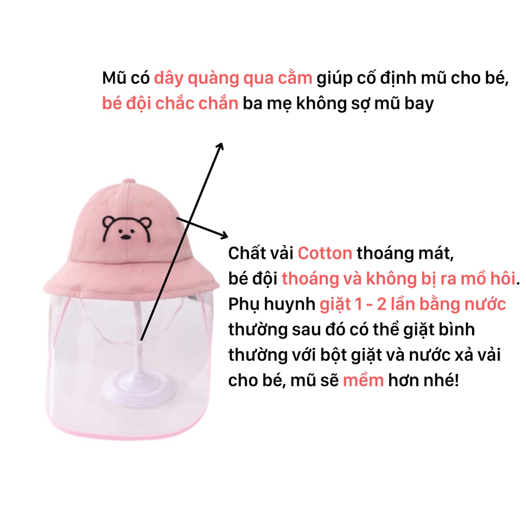 Mũ cho bé gái, mũ chắn giọt bắn cho bé sơ sinh đến 6 tuổi babyshop hàng - ảnh sản phẩm 4