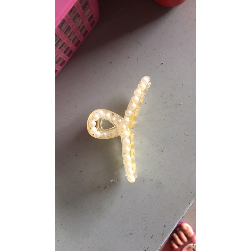 Kẹp tóc thẳng đính hạt phong cách Hàn Quốc