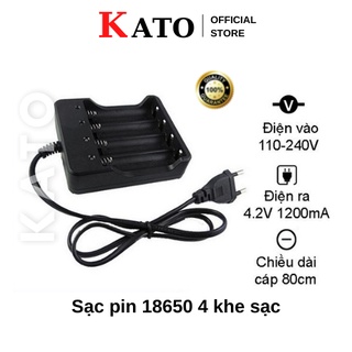 Bộ sạc pin đa năng 18650 4 pin 3.7- 4.2V phích cắm tiện lợi có đèn báo đầy tự ngắt