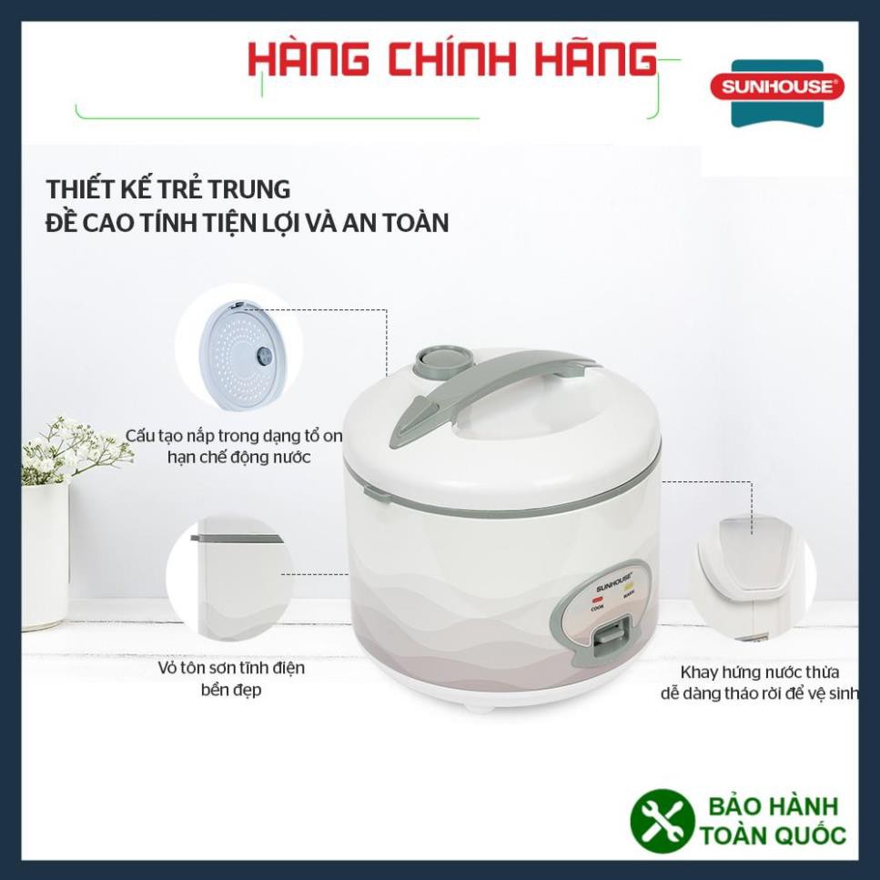 NỒI CƠM ĐIỆN 1.8L SUNHOUSE SHD8602, NỒI CƠM ĐIỆN SUNHOUSE SIÊU BỀN, BẢO HÀNH TOÀN QUỐC, LÒNG NỒI CHỐNG DÍNH WHITFORD | BigBuy360 - bigbuy360.vn