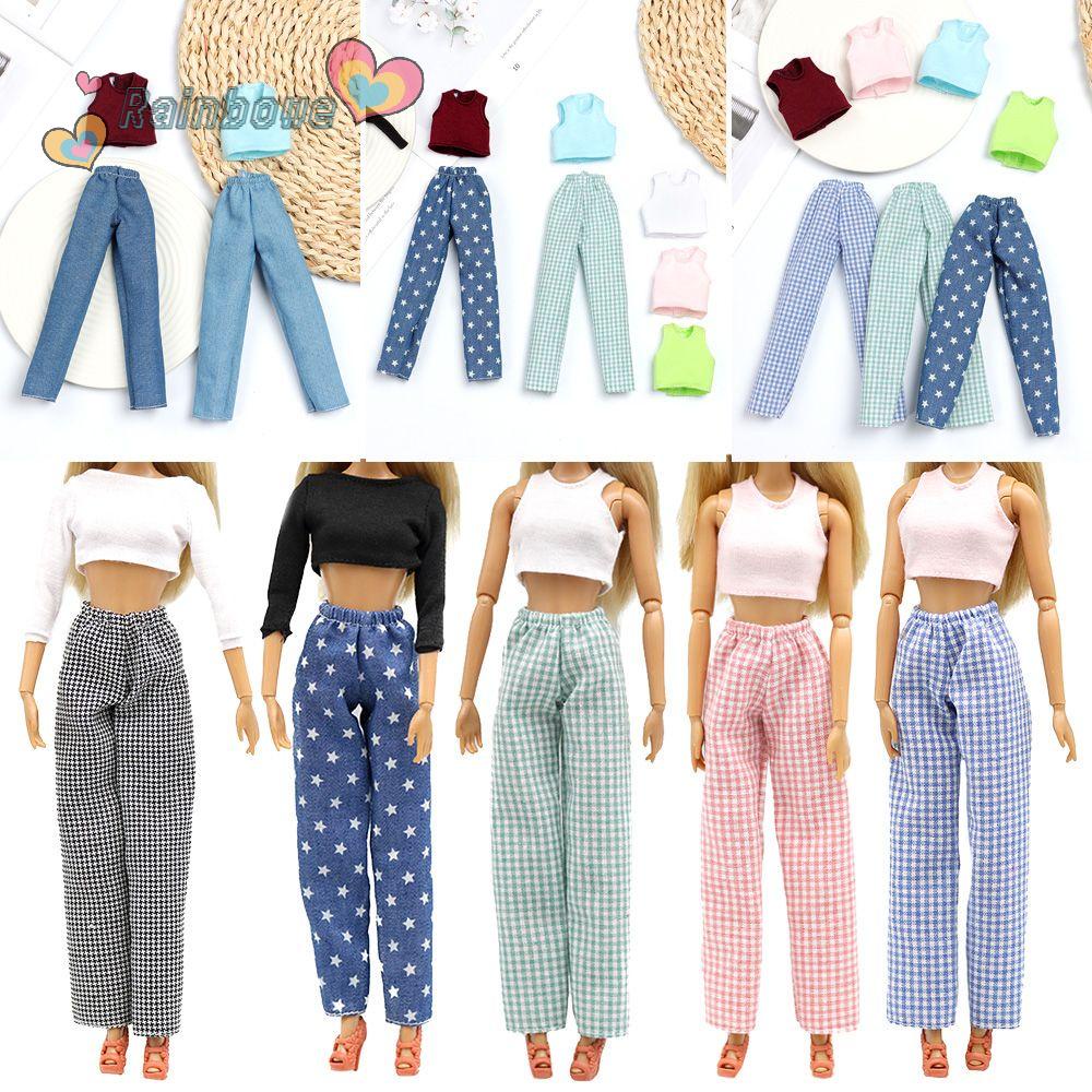 Áo thun sát nách và quần thời trang cho búp bê 29cm